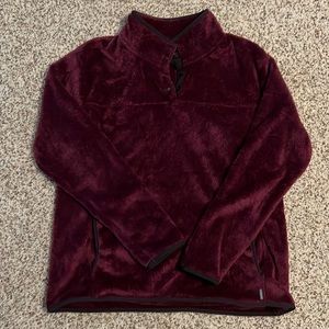 EDDIE BAUER - quarter button up fleece pullover.